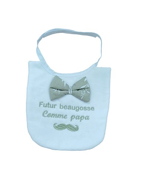 Bavoir personnalisé : futur bogosse comme papa