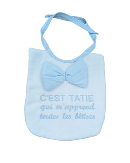 Bavoir personnalisé : C'est TATIE qui m'apprend toutes bêtises