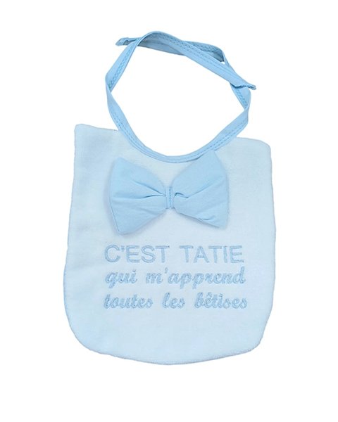Bavoir personnalisé : C'est TATIE qui m'apprend toutes bêtises