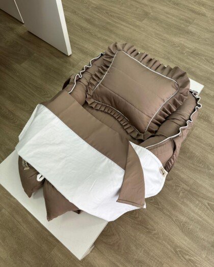 Pack 3 articles en coton couleur marron